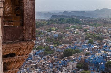 Jodhpur India View Of The Amazing Blue City Del Colaborador De