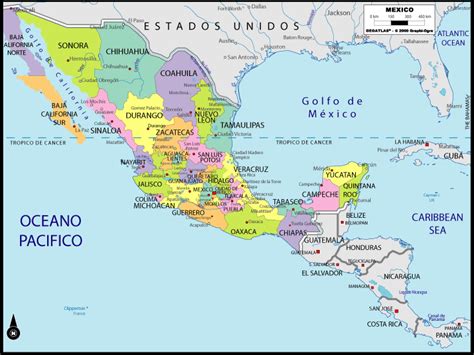 Mapa Republica Mexicana Con Division Politica Y Nombres Imagui