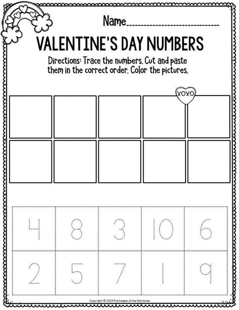 Valentine Math Kindergarten Printables