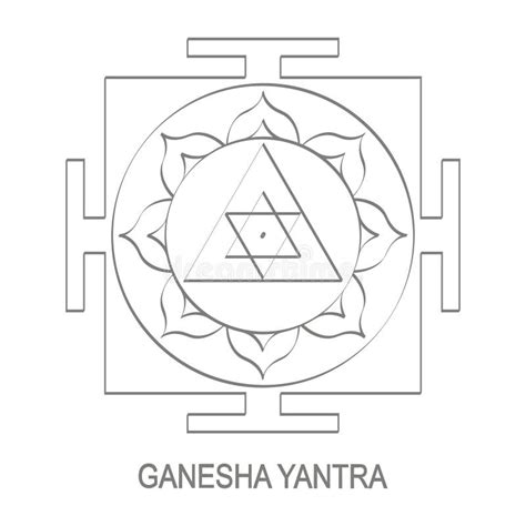 Símbolo Del Hinduismo De Ganesha Yantra Ilustración Del Vector
