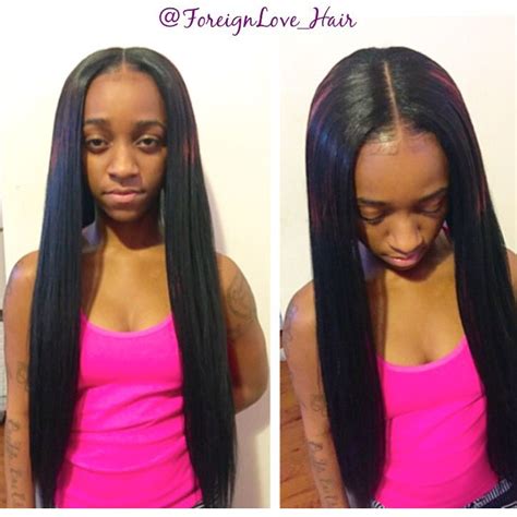 Middle Part Sewin Sew In Hairstyles Creative Hairstyles Quick Weave