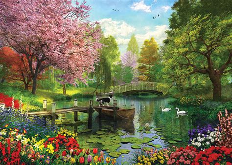 Perfectly placed on a large 10,882 square foot lot, next to a soothing, babbling brook, this rare bungalow is picture perfect. Forest Lake Jigsaw Puzzle | PuzzleWarehouse.com