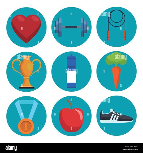 Fitness And Health Icons Stock Vector Image And Art Alamy