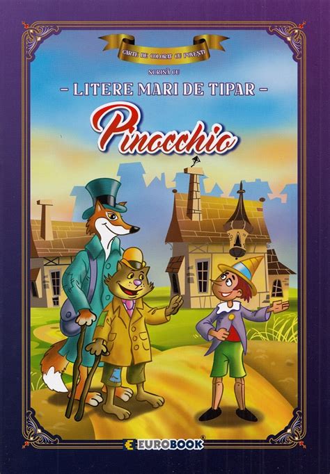 Pinocchio Carte De Colorat Cu Povesti Scrisa Cu Litere Mari De Tipar