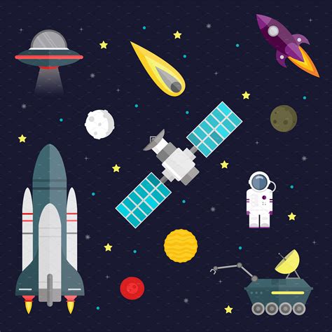 Space Travel Symbols Infographic ~ Illustrations ~ Creative Market