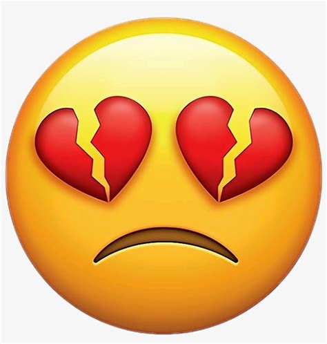 Emoji Sticker Broken Heart Eyes Emoji Png Image Transparent Png