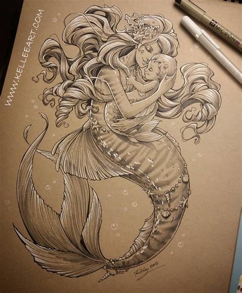 Traditional Mermaid Drawings On Behance
