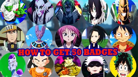 How To Get 50 Badges In Find The Anime Characters Roblox Youtube