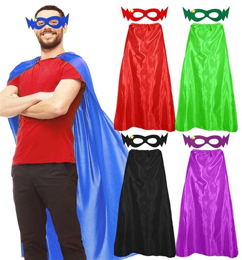 buy d q z adult superhero capes and masks for men women 5 pack halloween birthday super hero