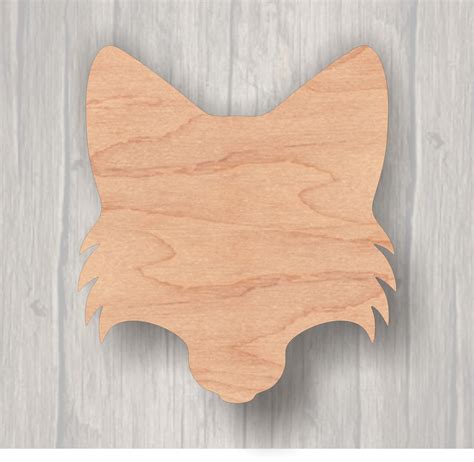 Fox Head. Unfinished wood cutout. Wood cutout. Laser Cutout. | Etsy