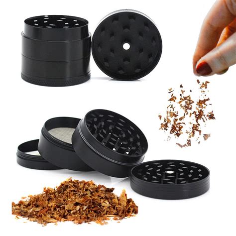50mm 1 97inch 4 layer aluminum alloy tobacco grinder high quality four layers herbal herb smoke