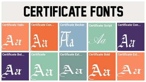 Certificate Fonts Certificate Script Font