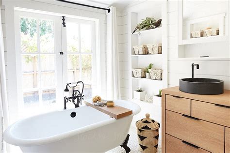 Farmhouse leverages a lot of white and light colors, so it works well in bathrooms since. Rustic Modern Farmhouse Bathroom In Small Cottage ...