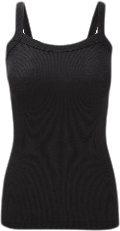 womens plain ribbed vest tops ladies strappy long stretch rib top casual t shirt uk 6 10 s m