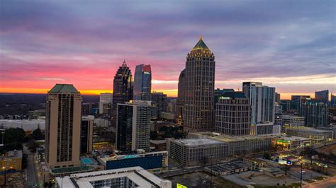 Midtown Atlanta Sunrise I 4k Drone Footage Youtube