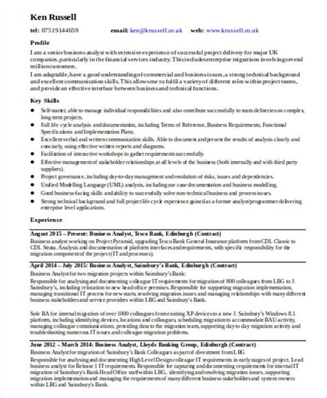 Highly skilled in developing detailed spreadsheets and reports of financial data to forecast revenue, identify future trends and assess risks associated with. 10+ Business Analyst Curriculum Vitae Templates - PDF, DOC ...