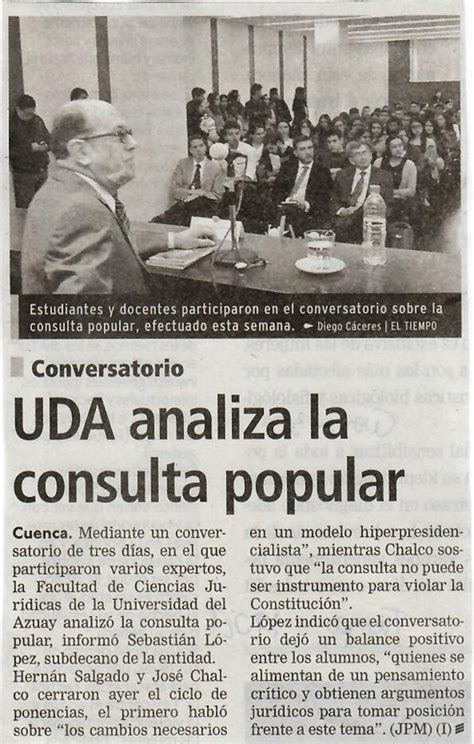 Uda Analiza La Consulta Popular Prensa