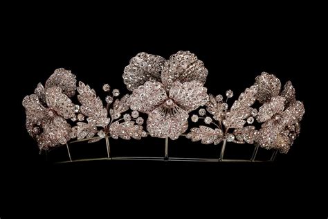 Chaumet ‘pansy Flower Tiara With Diamonds In Gold And Silver Circa