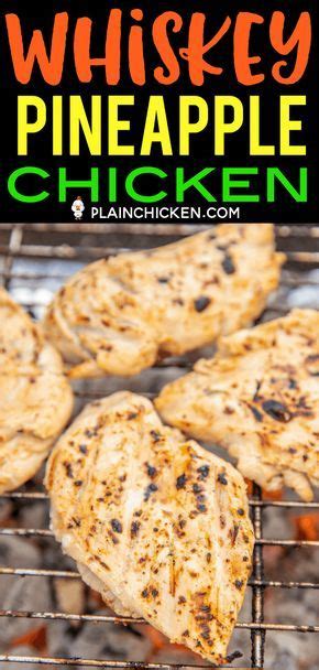 A great family meal that would please adults and kids alike. Whiskey Pineapple Chicken - delicious!!! Chicken marinated ...