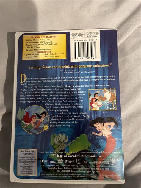 Little Mermaid Ii The Return To The Sea Dvd 2000 717951007445 Ebay