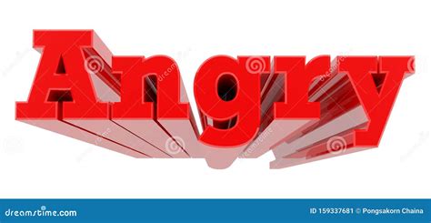 3d Angry Word On White Background 3d Rendering Stock Illustration
