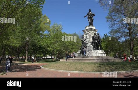 Statue Of Major General Marquis Gilbert De Lafayette Stock Videos