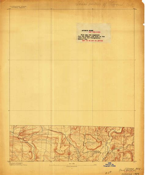 Ozone Arkansas 1889 1889 Usgs Old Topo Map Reprint 15x15 Ar Quad