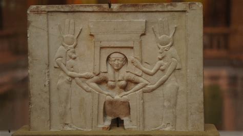 Ancient Egyptian Woman Giving Birth Aided By Goddess Tefnu Flickr