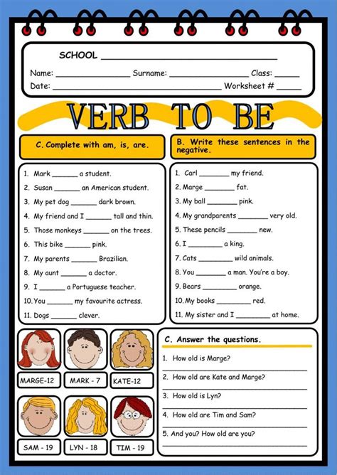 Verb To Be Interactive Worksheet English Exercises English Verbs English Classroom