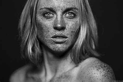 I Love Lots Of Freckles Portrait Freckles Black And White