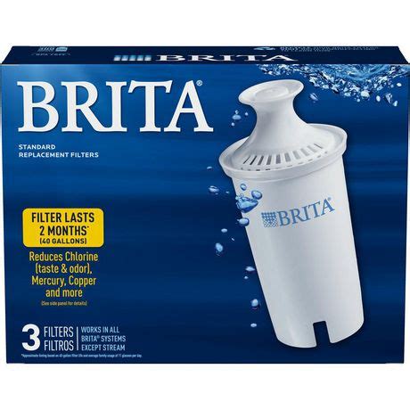Brita Standard Water Filter Standard Replacement Filters For Pitchers And Dispensers Bpa Free