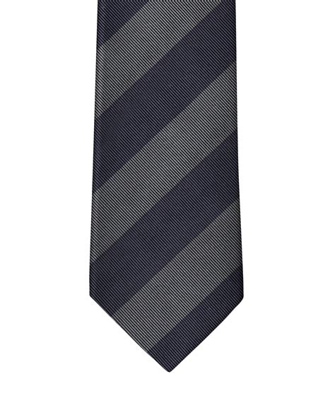 Navy Two Color Rep Stripe Necktie