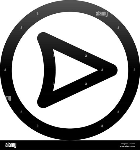 Play Button Icon Black Slick Gradient Outline Isolated Vector