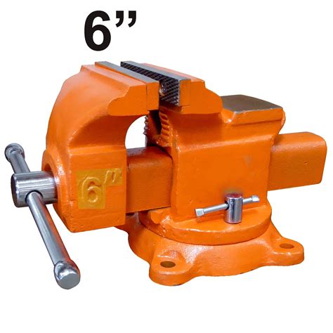 6 Bench Vise With Anvil Swivel Locking Base Table Top Clamp Heavy Duty