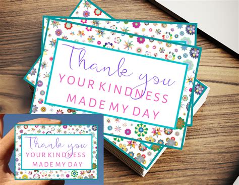 Printable Mini Thank You Cards Mini Thank You Notes Of Etsy