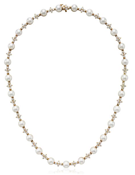 tiffany and co cultured pearl and diamond necklace christie s