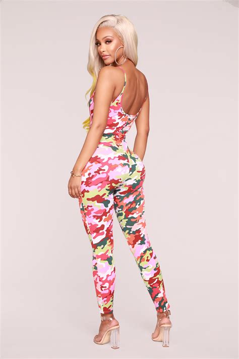 Camo Season Jumpsuit Pink Camo Fashion Nova