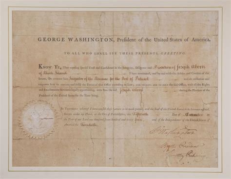 Bid Now George Washington Signed Document As President Pickering