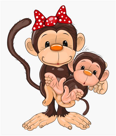 Transparent Baby Clipart Mother Monkey Cartoon Free Transparent