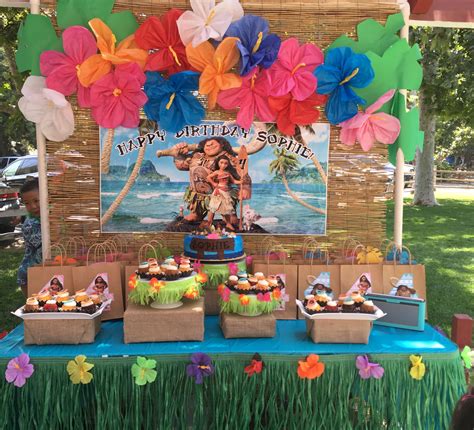 moana themed birthday party party decorations birthday party themes paper flowers