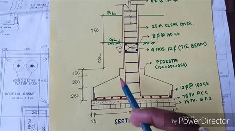Read Civil Engineering Drawing With Details Isolated Footing