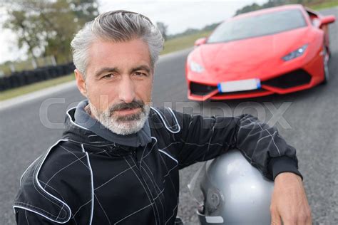 Man Posing In Front An Expensive Car Stock Image Colourbox