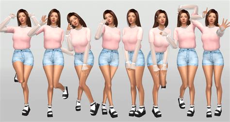 Anime Poses By Catsblob Simsworkshop The Sims Sims 4 Zipper Pants