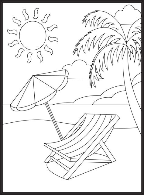 Dibujos De Verano Para Colorear Para Niños 23155130 Vector En Vecteezy