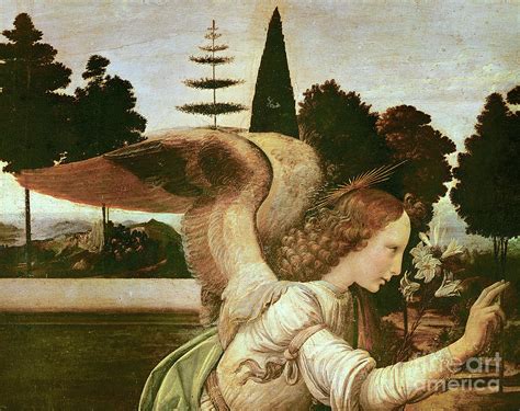 The Annunciation Detail Of The Angel Painting By Leonardo Da Vinci