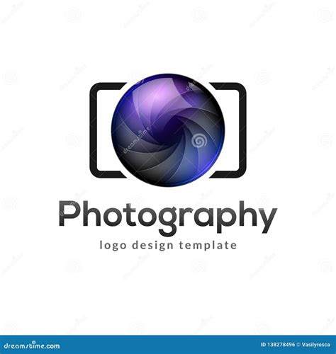 Photography Logo Template Modern Vector Creative Symbol Shutter Lens