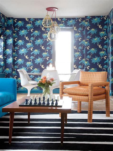 Floral Wallpaper In Eclectic Sitting Room Hgtv