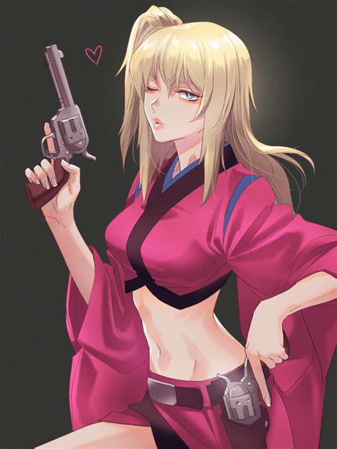 Nito Minatsuki Kijima Matako Gintama Highres 1girl Blonde Hair Blue Eyes Breasts Crop