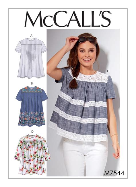 McCall S Misses Pleated Or Gathered Tops With Yokes Dress Sewing Patterns Sewing