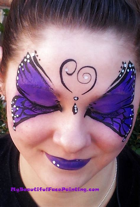 Dark Purple Face Painting Butterfly Background Is Fab Purple Linework